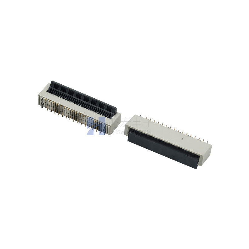FPC连接器 0.5间距30P 翻盖立贴H5.1白色 扁平排线插座 液晶屏座
