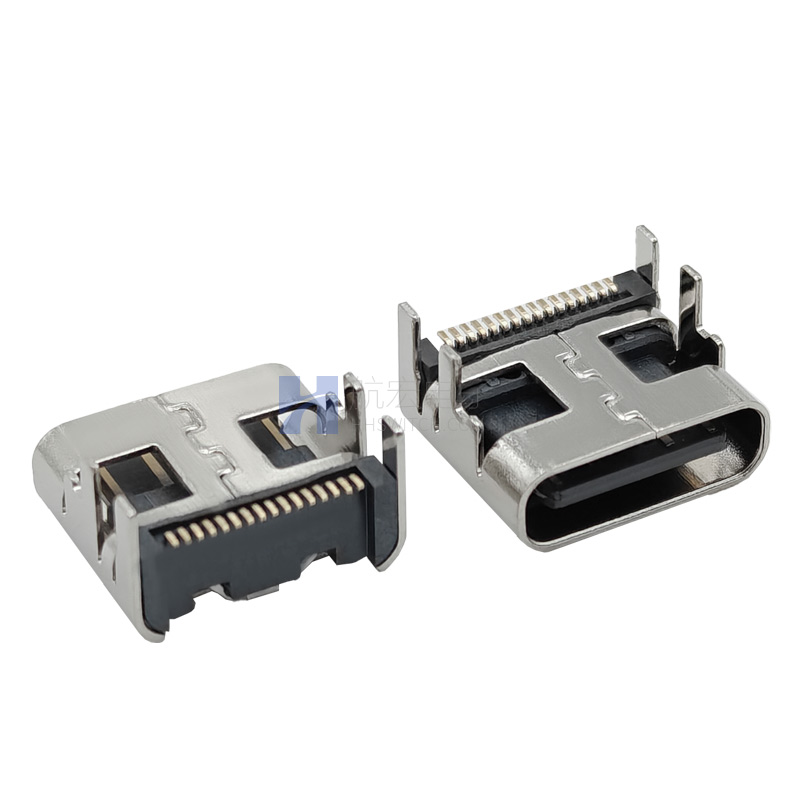 TYPE C 16PIN L=7.6 GH=1.90(垫高0.3mm)快充USB母座连接器