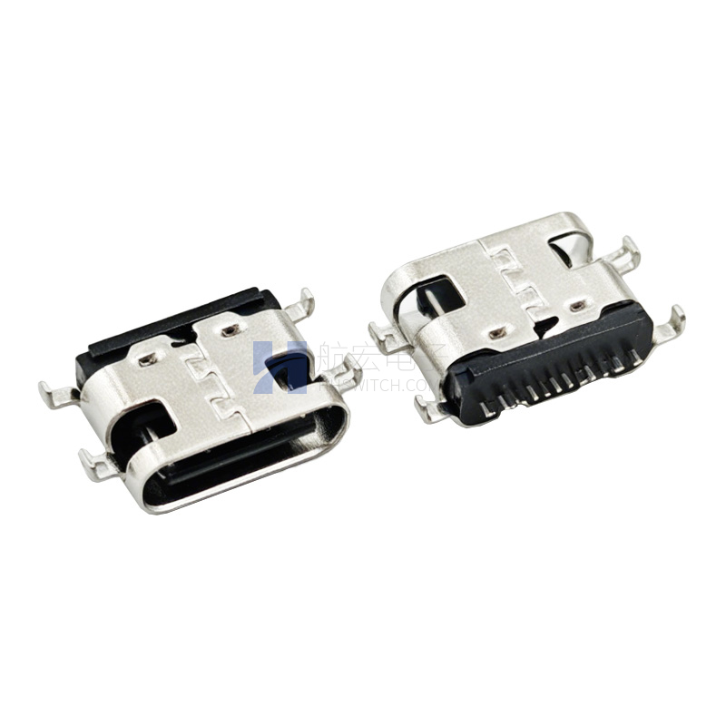 TYPE-C母座 单排16P L-6.50沉板1.6